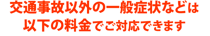 交通事故以外の一般症状の料金