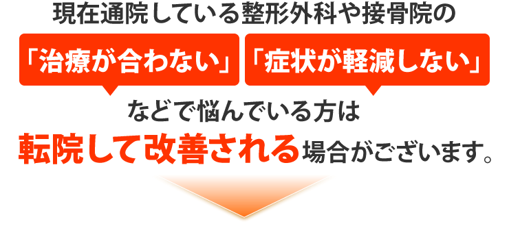 転院して改善される場合があります。ひまわり接骨院にご相談下さい。